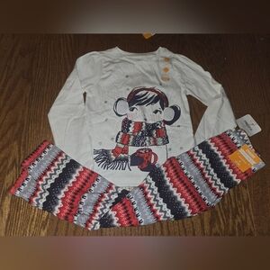 Gymboree Long Sleeve Set - White with Red and Black